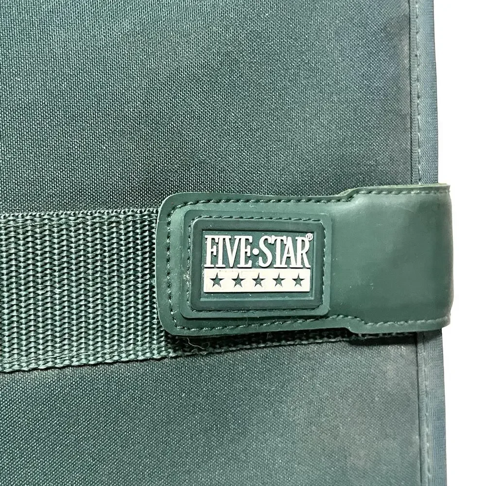 Vintage Y2K Mead 5 Star First Gear Zipper Binder 3 Ring 3” Forest Green Calendar